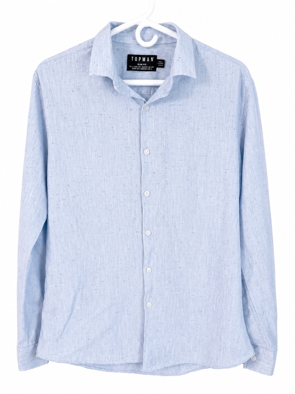Topman Pale Blue Long-Sleeve Button Shirt size large
